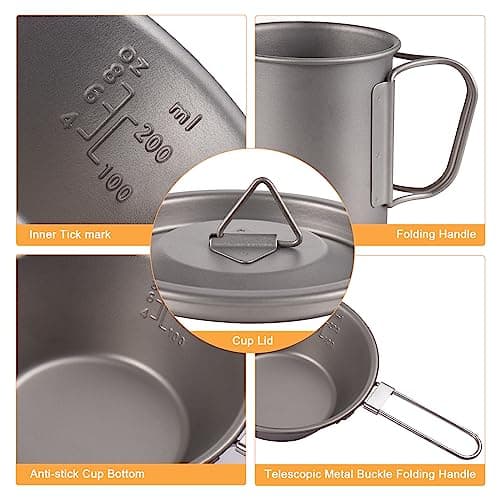 lvifloae Camping Cutlery Set, Camping Mess Kit For Camping 1 Person — view 5