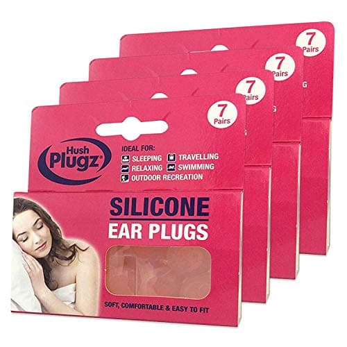 Hush 7 Pairs Plugz Silicone Earplugs - Pack of 7 (4 Packs)