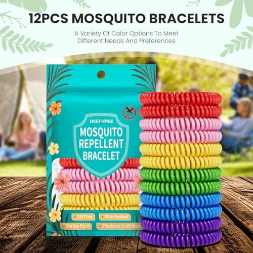Asddage Mosquito Repellent Bracelet 12 Pack, DEET-Free, Natural Plant Oil — view 4