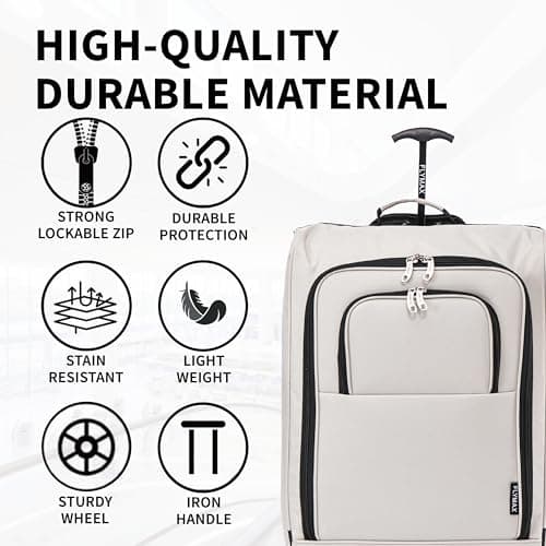 55x40x20 Ryanair Cabin Bag Hand Luggage Lightweight Suitcase Approved Carry on Luggage 1.4kg 44L Fits Grey — view 2