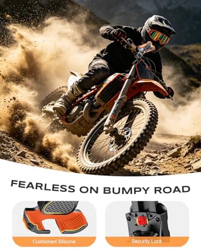 Babacom Motorbike Phone Holder [Shock-Absorb], Upgrade Bike Phone Holder [1s Lock][Secure Protection], 360° Rotatable Bicycle Phone Holder, Motorcycle Handlebar Clamp Mount Riser for 4.7-6.8" Phones — view 4