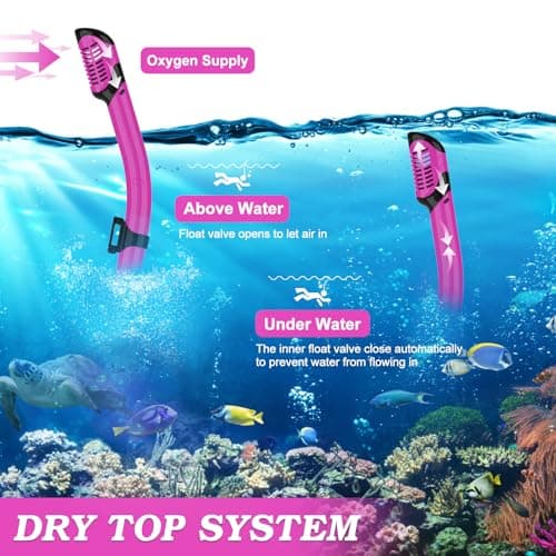 Snorkeling Gear for Adults,3 in 1 Snorkel Set with Panoramic View Diving Mask Anti-Fog Anti-Leak,Dry Top Snorkel,Fins and Travel Bag for Swimming,Snorkeling and Travel Diving — view 5