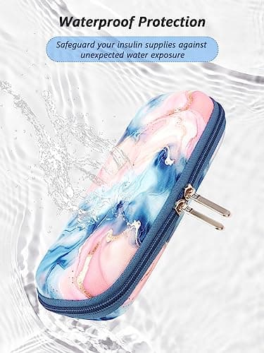 SUNMON Insulin Cooler Travel Case with 2 Ice Packs, Insulated Medication Organiser for GLP-1 & Insulin Pens, Compact Hard EVA Shockproof & Waterproof Pouch (4-6H Cooling, Sand Pink) — view 4