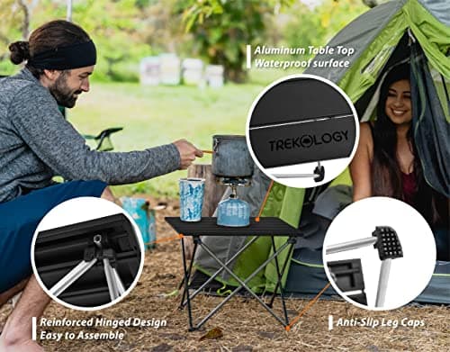 TREKOLOGY Small Folding Camp Table - Lightweight, Portable Outdoor Beach Table — view 5