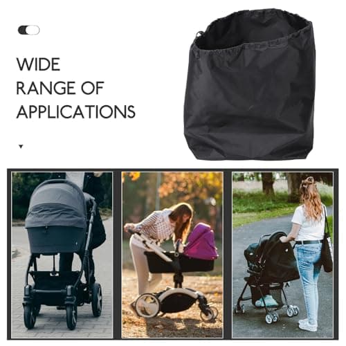 Housoutil Stroller Travel Bag Comfortable to Carry and Tear Resistant with 210d Fabric Large Capacity Black Stroller Storage Pouch Suitable for Gate Check and Airplane Travel — view 6