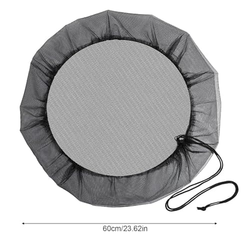 Barrel Net Cover - Bucket Tank Protector Mesh with Drawstring Eaves Protector for Outdoor Garden | Water Catcher to Prevent Fallen Leaves Tool Rain Leaf Filter with Drawstring for Reg — view 6