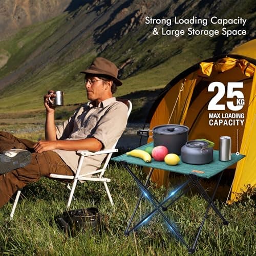 VILLEY Folding Camping Table with Carry Bag 56.5x41.5 cm — view 5