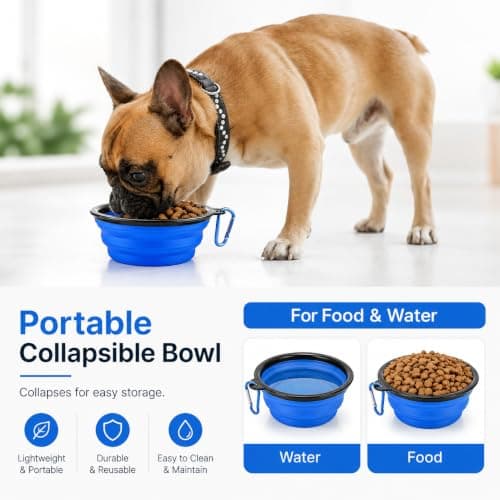 Collapsible Pet Feeding Bowl Portable Silicone Space Save Travel Dog Cat Bowl with Carabiner Carry Hook Two Size Avaliable Small 350ml (12fl oz) / Large 1000ml (34fl oz) (Orange, Small (350ml)) — view 4