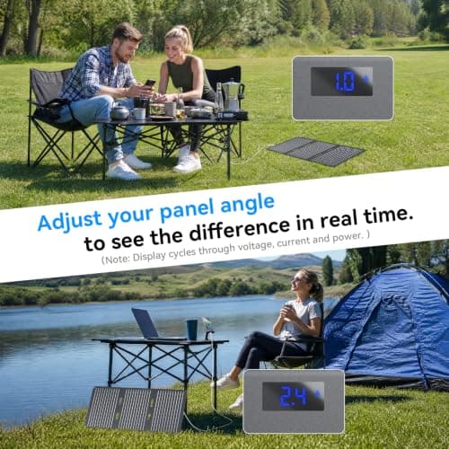 30W Portable Solar Charger with Digital Power Display, USB-C USB-A (for UK) — view 2