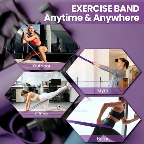 Resistance Bands Set, Exercise Band with Door Anchor for Men & Women,Purple — view 5