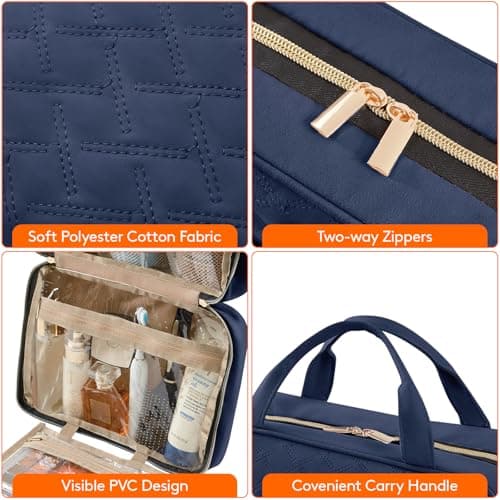 Lifewit Large Hanging Toiletry Bag for Women, Travel Wash Bag, Dark Blue — view 4