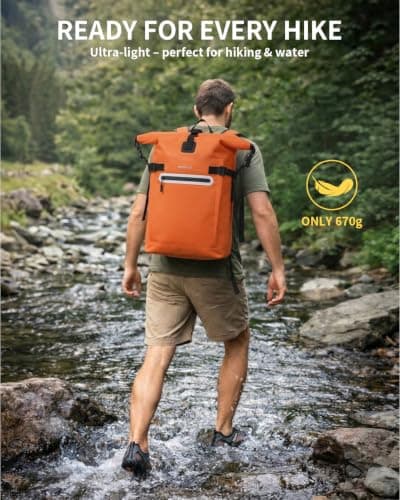 ECOHUB 30L Ultra-Light TPU Dry Bag Waterproof Backpack for Kayaking — view 5