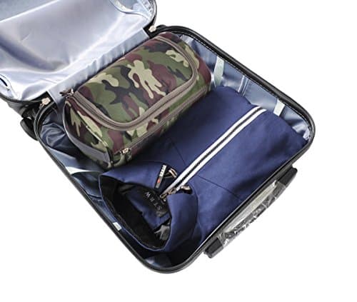 Vercord Mens Toiletry Bag Wash Travel Small Shaving Dop Kit Shower Bathroom Ditty Hygiene Bag Camo Dark Green — view 6