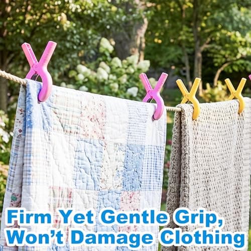 8 Pack Towel Clips for Sun Loungers, Extra Strong 4 Inch Beach Towel Clips, Non Slip Beach Towel Clips for Sun Loungers, Windproof Laundry Pegs for Towels, 4 Bright Colours — view 5
