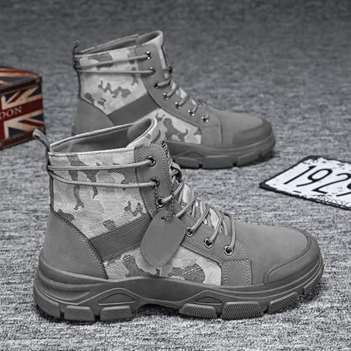 Mens Waterproof Tactical Military Boots - High-Top Hiking Shoes for Outdoor Trekking - Non-Slip Wear Resistant Combat Work Shoes, Camouflage Security Hunting Boots — view 6