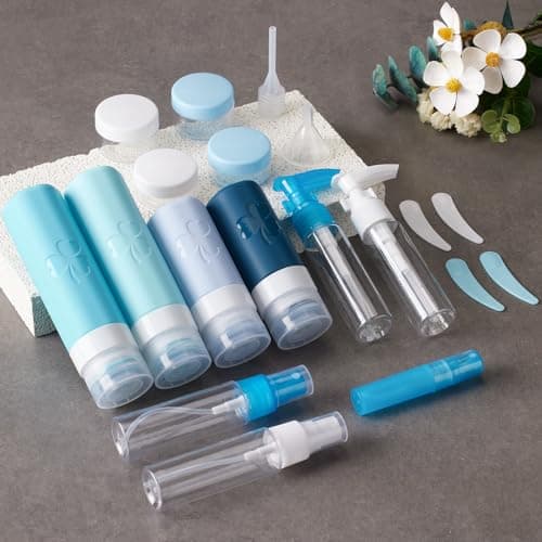 INSFIT 23 Pack Travel Bottles for Toiletries, TSA Approved Silicone Travel Size Toiletries with Toiletry Bag, BPA Free Leak Proof Refillable Travel Essentials for Shampoo Conditioner Lotion — view 6