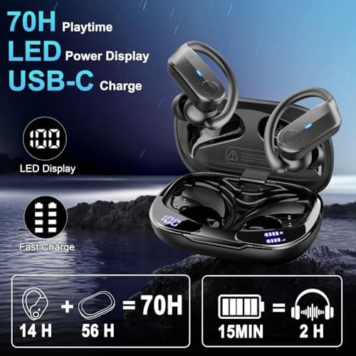 Ordtop Wireless Earbuds Sports, 2026 Bluetooth 5.4 Headphones Running — view 5