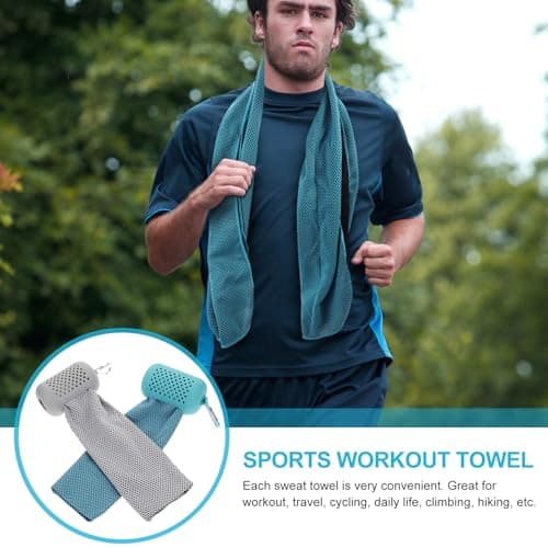 Hemobllo 2 Sets Cooling Towel Silicone Case Sports Towel for Fitness — view 3