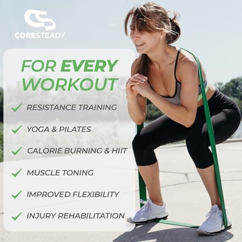 Coresteady Pull Up Bands & Resistance Bands - Rubber Heavy Duty Elastic Loop Band for Men & Women - Build Fit Power & Muscle - Training, Fitness Assist Pull Ups & Gym Exercise - Green, 22-56kg — view 5