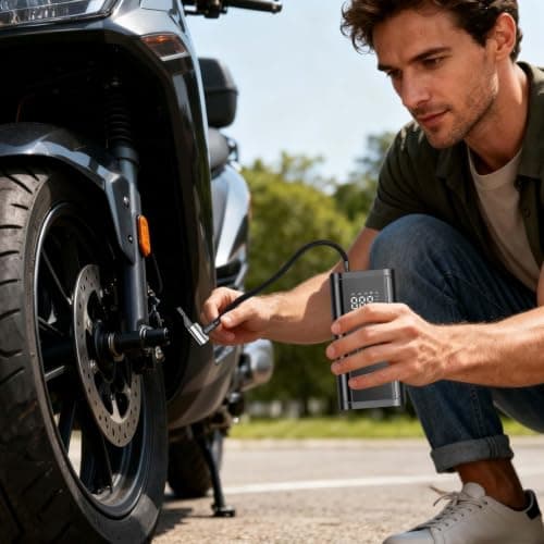 Car Air Pump for Tires Auto Shut Off Inflation Tool with SOS Light — view 2