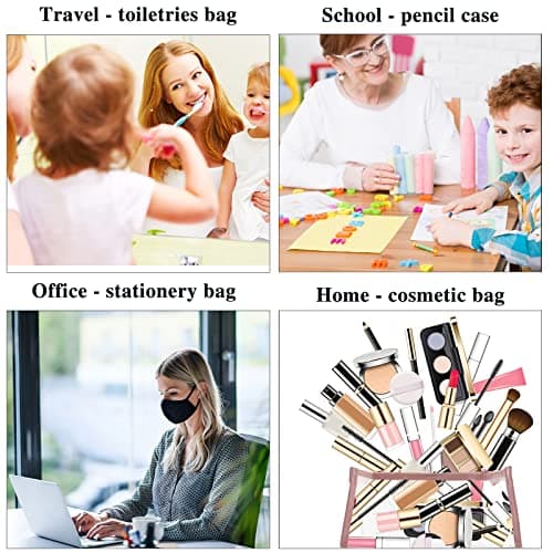 ASTARON White Black Clear Pencil Case for Students Travel Toiletries Bags — view 6