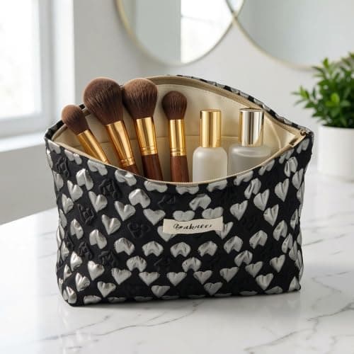 Makeup Bag for Women, Large Polyester Travel Cosmetic Organiser — view 4