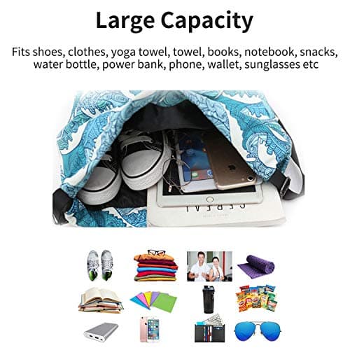 Risefit Waterproof Drawstring Bags String Backpack, Swim Bags PE Gym Bags Sports Backpacks Swimming Bags for Adults, Kids - Men Women Girls Boys — view 3