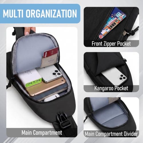 Supcomsta Anti Theft Crossbody Bag for Men Women Shoulder Bag Sling Bag — view 3