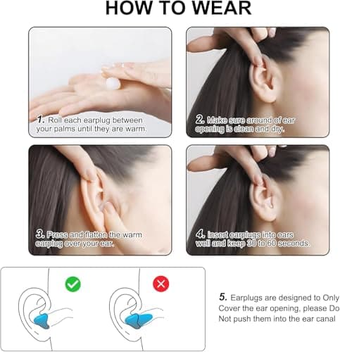 Silicone Ear Plugs for Sleeping, 6 Pairs 27dB Re-Usable Waterproof Noise Cancelling Premium Moldable Ear Plugs for Sleeping, Travelling, Studying Noise Reduction White — view 6
