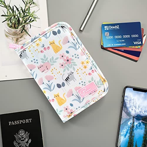 Dizdvizd Travel Passport Wallet, Family Passport Holder Document Organizer - Cat Printed — view 6