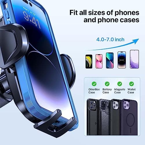 miracase 2nd Generation Car Phone Holder, Air Vent Phone Holder for Cars 360° Rotation, Universal Mobile Phone Mount Automobile Cradles for Vent Van iPhone 17 16 15 14 Pro Max 13 12 11 Samsung — view 5