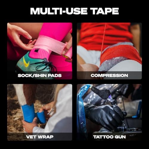 SPORTTAPE 6 Rolls Football Sock Tape, 5cm x 4.5m, Navy Blue, Cohesive — view 6