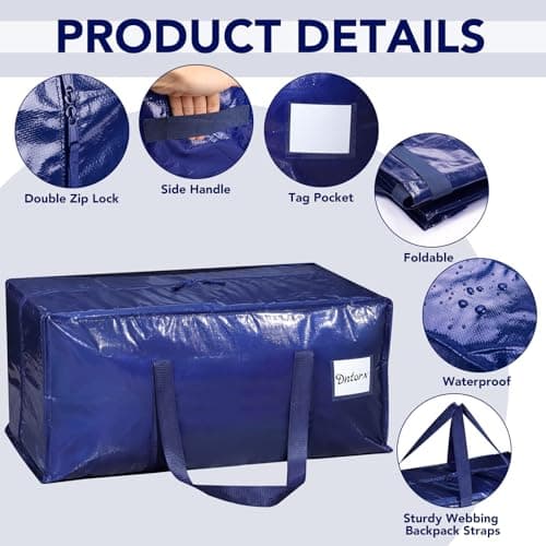 Dntorx 4 Pack Moving Bags, 93L Storage bags with Lids for Home & Dorm — view 6