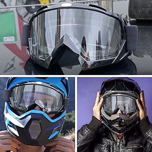 4-FQ Motorcycle Goggles Dirt Bike ATV Goggles(Black frame+Clear lens) — view 2