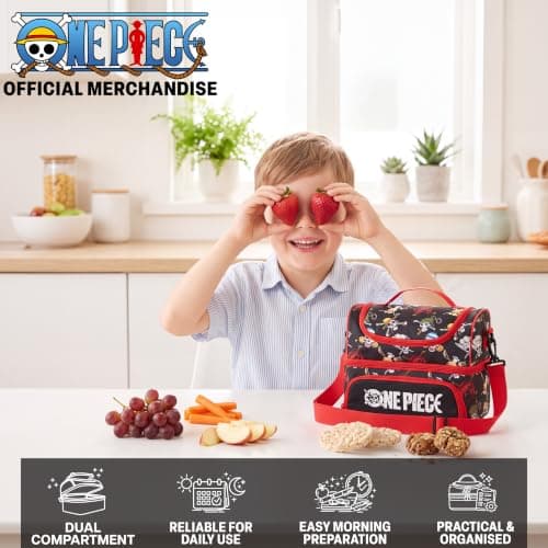 Get Trend One Piece Insulated Boys Lunch Bag with Compartments, Cooler Bag for Kids Lunch Box & Snacks, Food Carrier for School Travel & Picnics, School Supplies Anime Manga Gifts for Boys — view 2