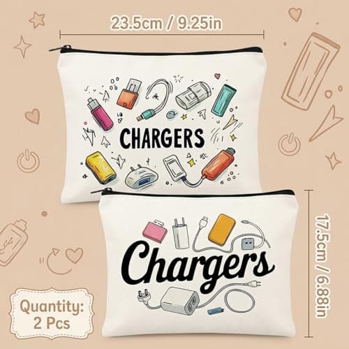 2PCS Charger Bag, Cable Bag for Accessories, Charger Bag for Travel, Portable Travel Pouches, Multi-Purpose Storage Pouch Bag for Cable Management — view 2