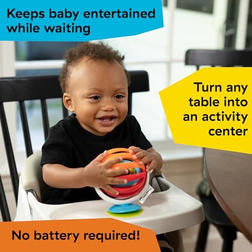 Baby Einstein, Sticky Spinner Booster & High Chair Activity Toy, Rattle, Sensory Play, Visual Stimulation, Spinning Wheel, Suction Cup Base, BPA-Free, Ages 3 Months+ — view 2