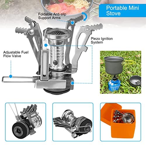 AUTOPkio Camping Cooking Set, Outdoor Camping Pans Pots and Stove — view 2
