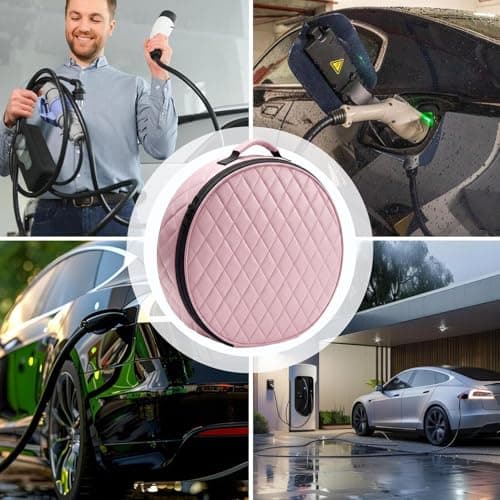 Genérico Electric Vehicle Cable Holder Waterproof Shock Resistant with Carry Handle Travel Cable Charger for Electric Car Garage Travel Camping — view 4