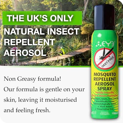 THEYE, Mosquito Repellent Travel Pack with 12 Wipes and 150ml Continuous Aerosol Spray, 100% Natural DEET-Free Plant-Based Insect Repellent with Citrepel, Up to 6 Hours Protection, UK Made — view 5