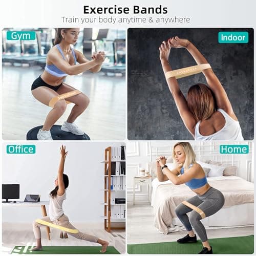 Fitness Bands Set of 5 Resistance Bands with 5 Levels Exercise Bands for Home Fitness, Stretching, Strength Training, Physiotherapy, Pilates, Yoga, Elastic Workout Bands for Women (Coffee) — view 5