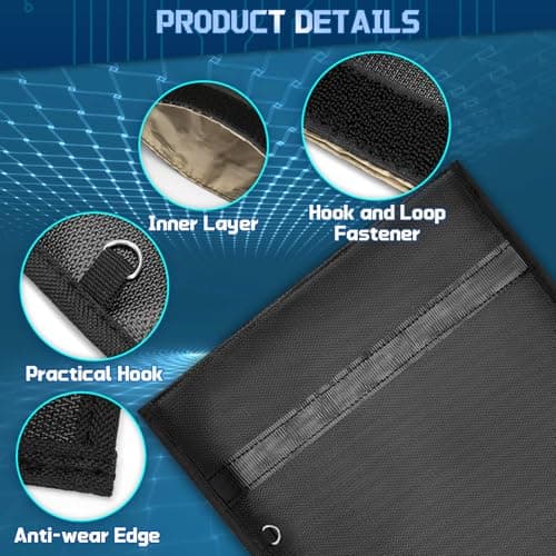 Milifox Faraday Bags,4 Pack Faraday Cage for Cell Phone,Laptop,Tablet,Car Keys,Large EMP Bag,Waterproof and Fireproof EMP Protection — view 5
