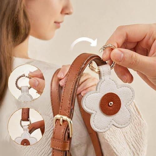 2 Pcs Magnetic Hat Clip for Bag, PU Leather Flower Hat Holder for Travel — view 4