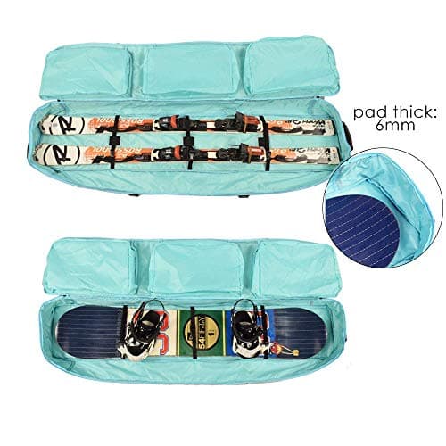 TentHome Fully Padded Snowboard Bag with Wheels Large Multi-Compartment Ski Boots and Helmet Bag Perfect for Travel (146cm) — view 3