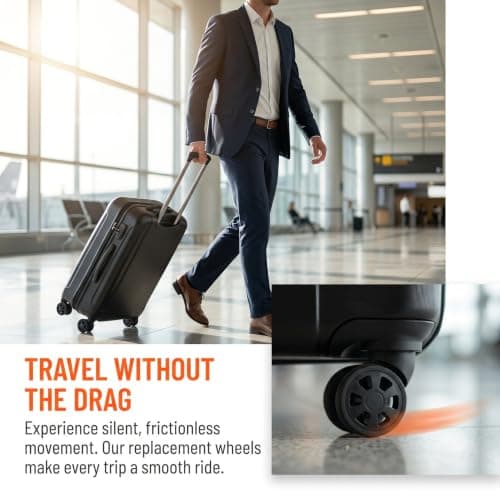 2pcs Luggage Wheel Repair Kit with 360 Degree Swivel Double Bearings — view 3