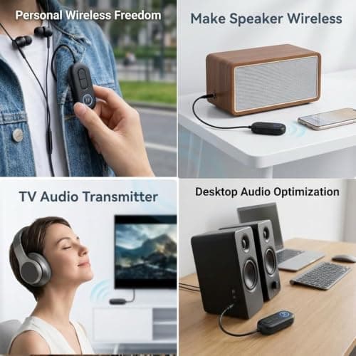 3.5mm bluetooth transmitter, 2 in 1 Airplane Bluetooth Aux Adapter Receiver — view 6