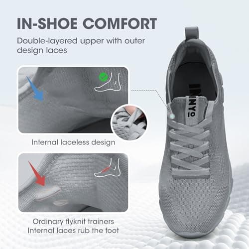 Womens Trainers Running Shoes Jogging Fitness Sneakers Lightweight Breathable Walking Gym Sports Casual Trainers Tennis Shoes，Grey Size 8 UK — view 6