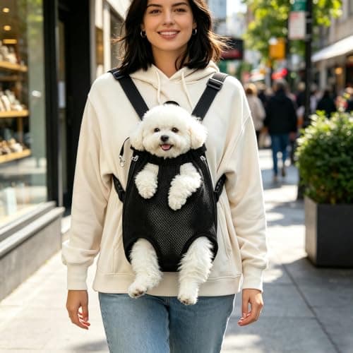 Viilich Adjustable Pet Carrier Backpack, Leg Out Ventilated Mesh Dog Cat Front Backpack, Dual Wear Pet Travel Bag for Small Medium Pets, Suitable for Hiking Biking Airplane Outdoor — view 5