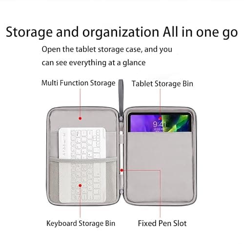 Initail 9-11 Inch Tablet Sleeve Bag for Men & Women,Portable Ipad Carrying Case, Ipad Bag for Daily Work Travel Ipad Accessories for Gift (GR-L) — view 4