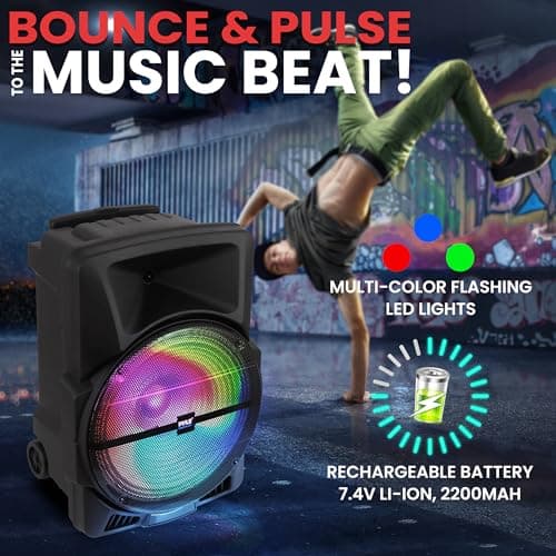Pyle Bluetooth PA Speaker System, 12" Subwoofer, Indoor/Outdoor, 1200W — view 6